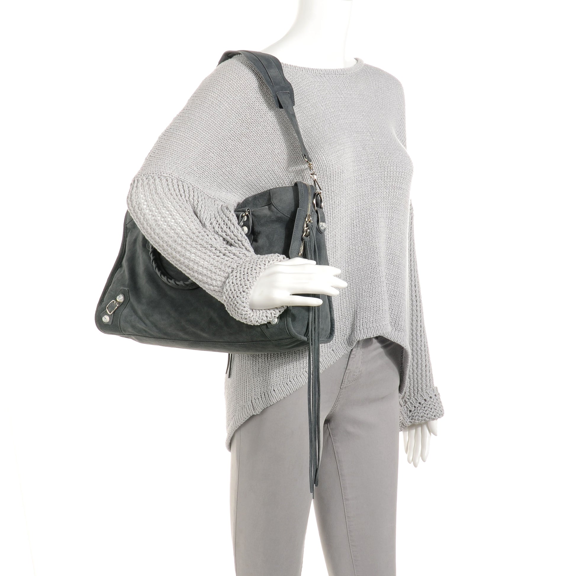 Balenciaga Baby Daim Suede Marble Hardware City Grey 2 of 9