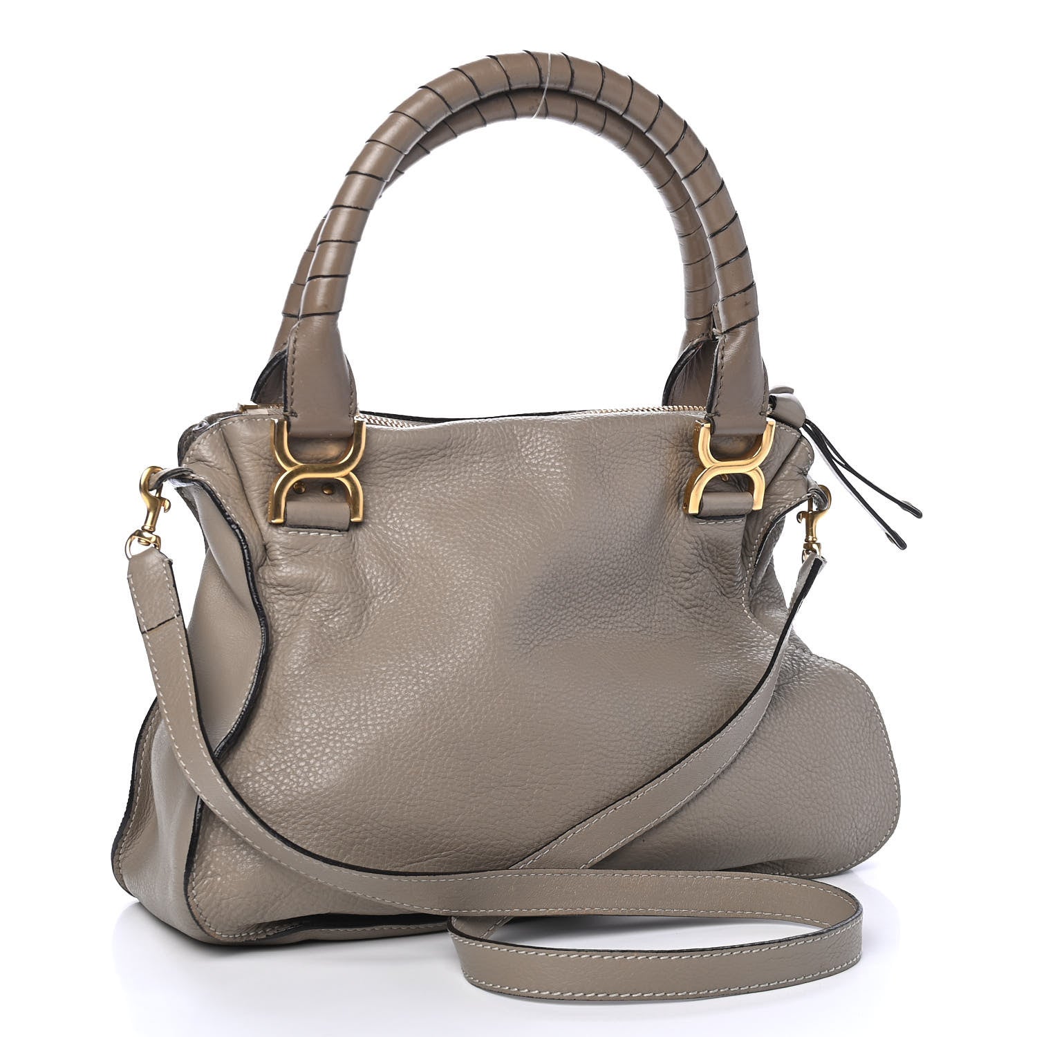 Chloe Calfskin Medium Marcie Satchel Motty Grey 2 of 5