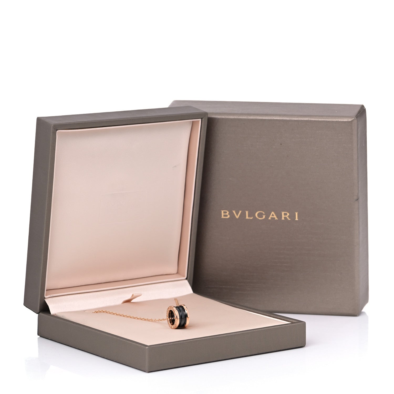 Bulgari 18K Rose Gold Black Ceramic B.Zero1 Pendant Necklace 7 of 7