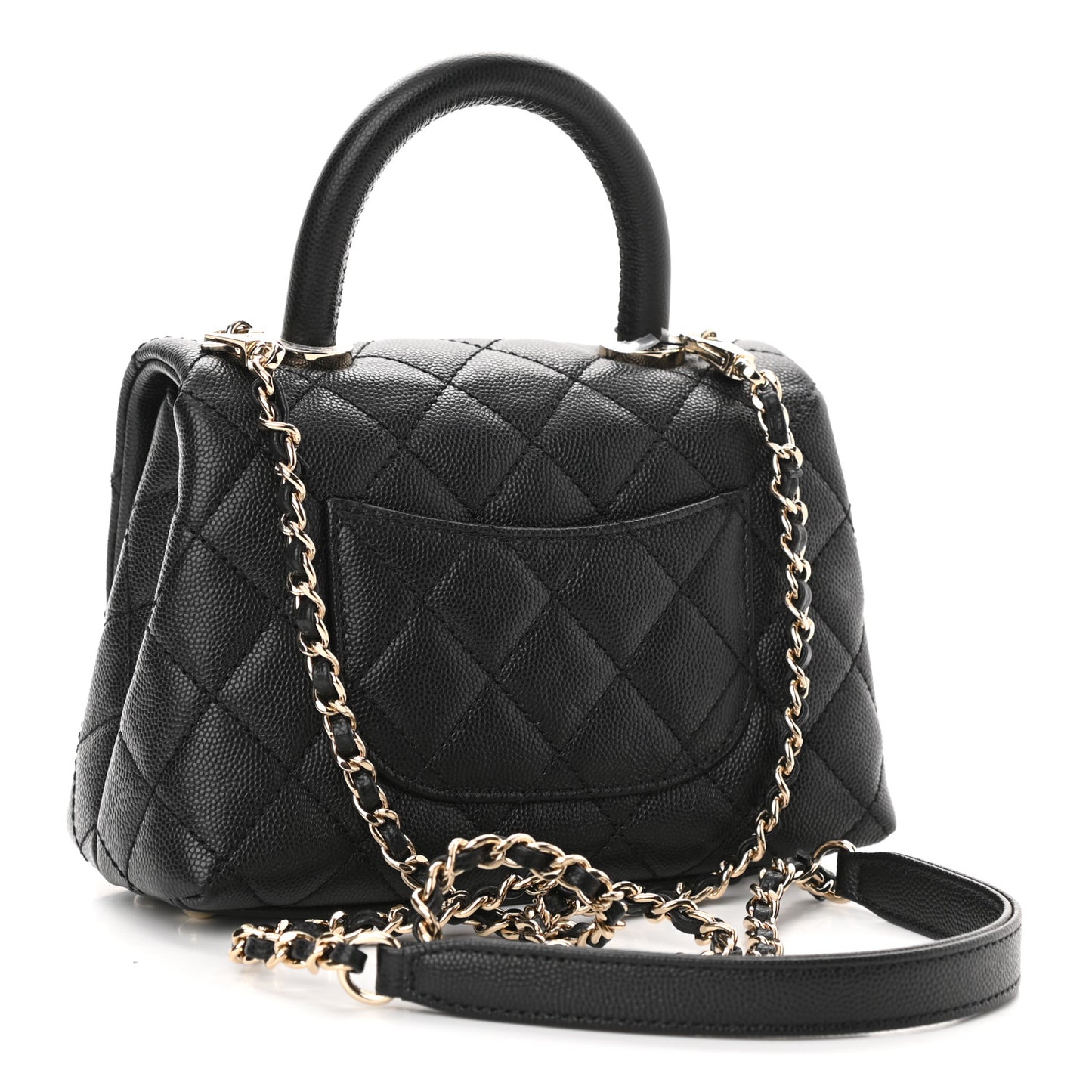 Caviar Quilted Extra Mini Coco Handle Flap Black