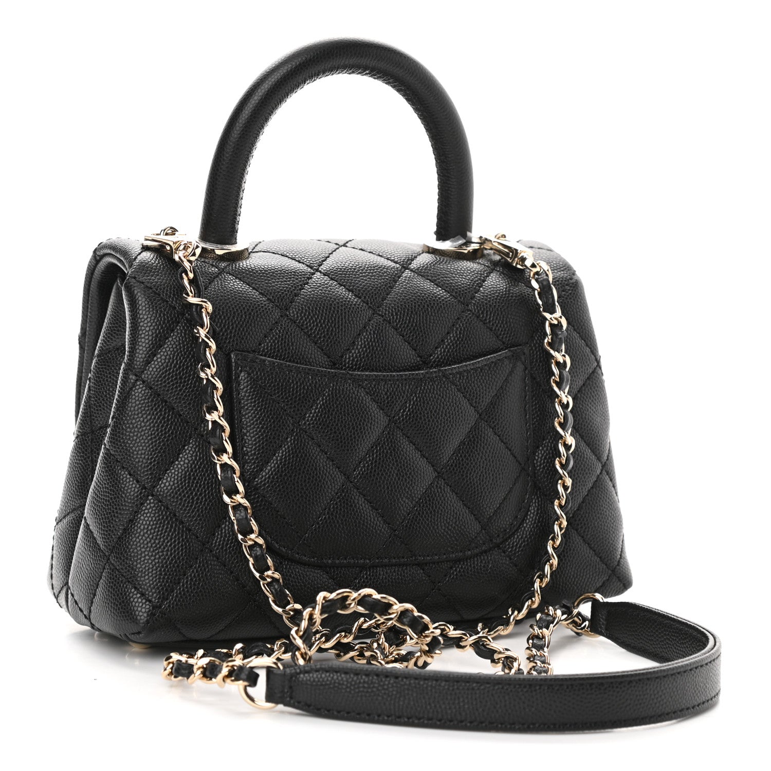 Chanel Caviar Quilted Extra Mini Coco Handle Flap Black 3 of 12
