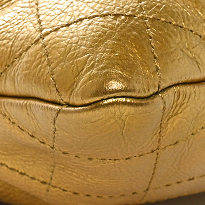 Chanel Metallic Calfskin Quilted Small Drawstring Bag Gold 9 of 10
