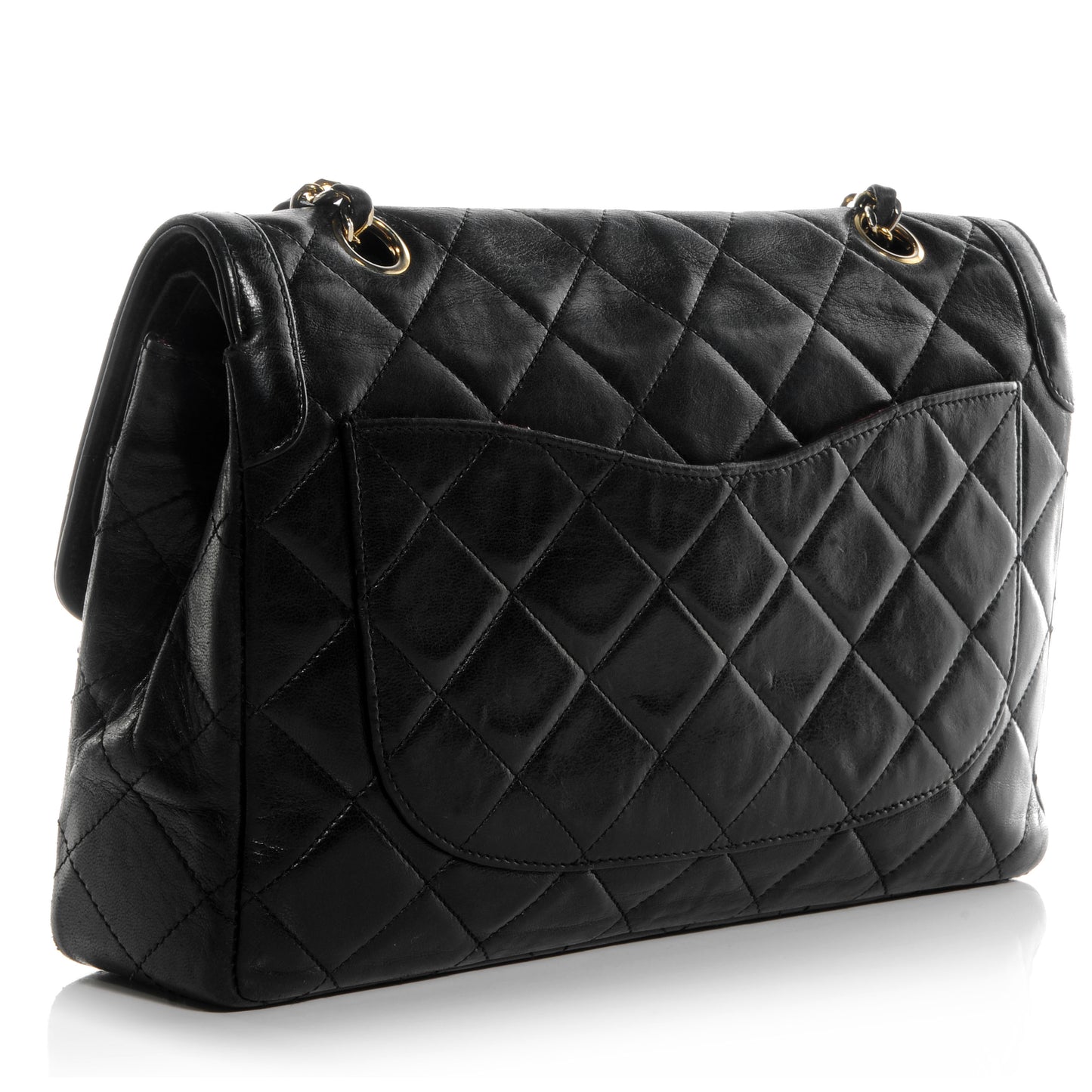 Lambskin Medium Double Flap Black