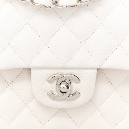 Chanel Caviar Quilted Medium Double Flap White 9 of 12