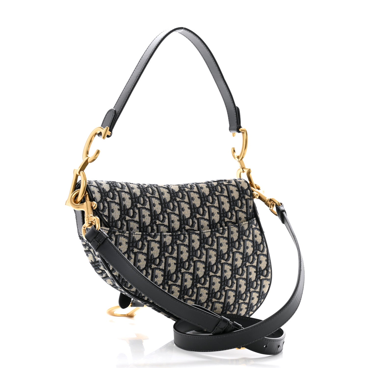 Christian Dior Oblique Saddle Bag With Strap Blue 3 of 11