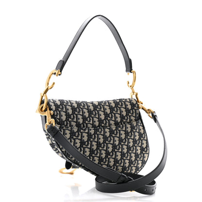Christian Dior Oblique Saddle Bag With Strap Blue 3 of 11