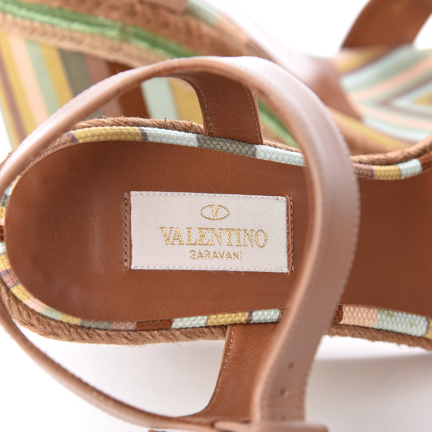 Canvas Calfskin Native Couture 1975 Espadrille Wedge Sandals 38 Alpaca Multicolor
