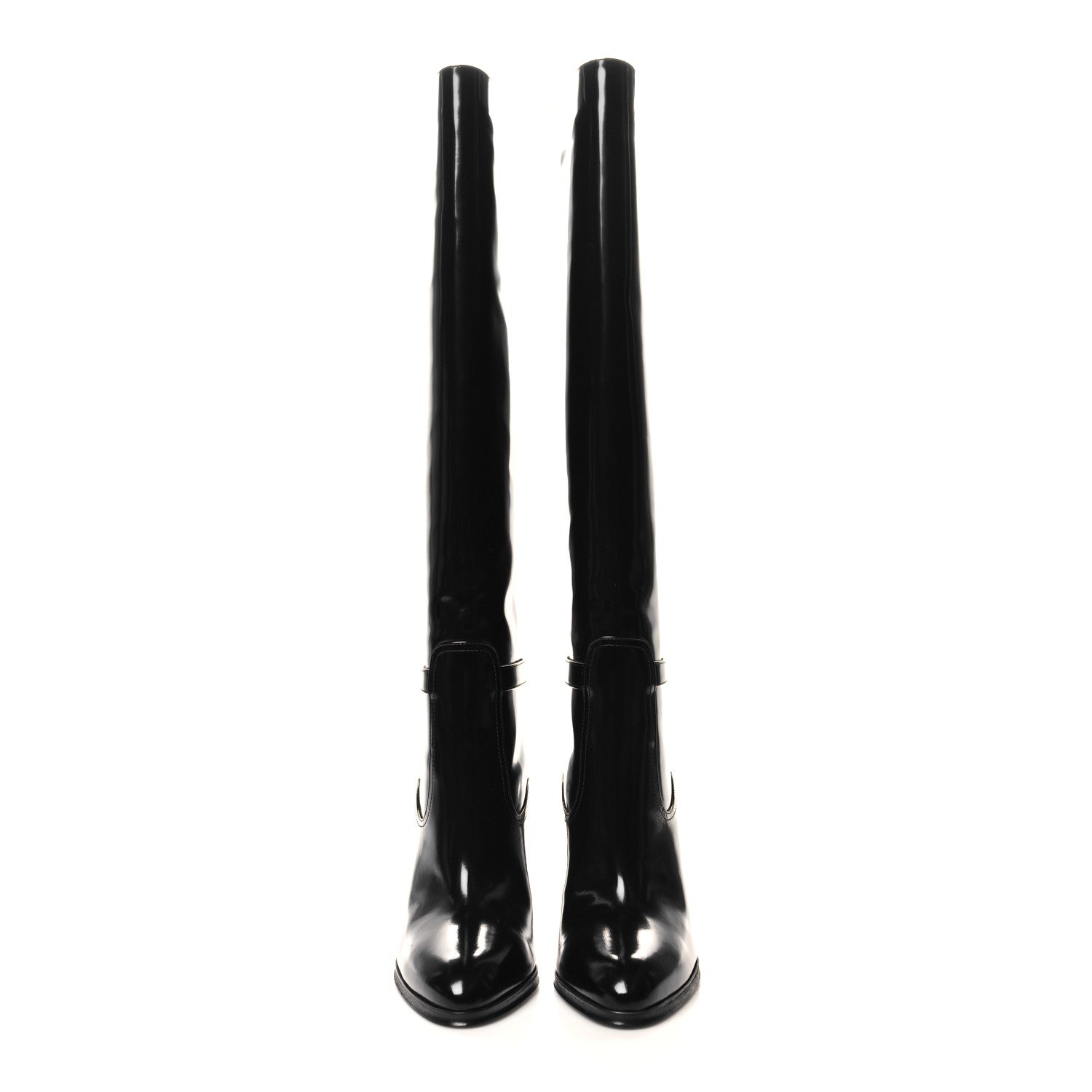 Saint Laurent Patent Calfskin Linda 100 Boots 38.5 Black 2 of 7