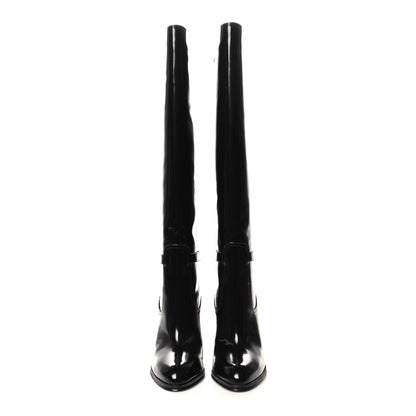 Saint Laurent Patent Calfskin Linda 100 Boots 38.5 Black 2 of 7