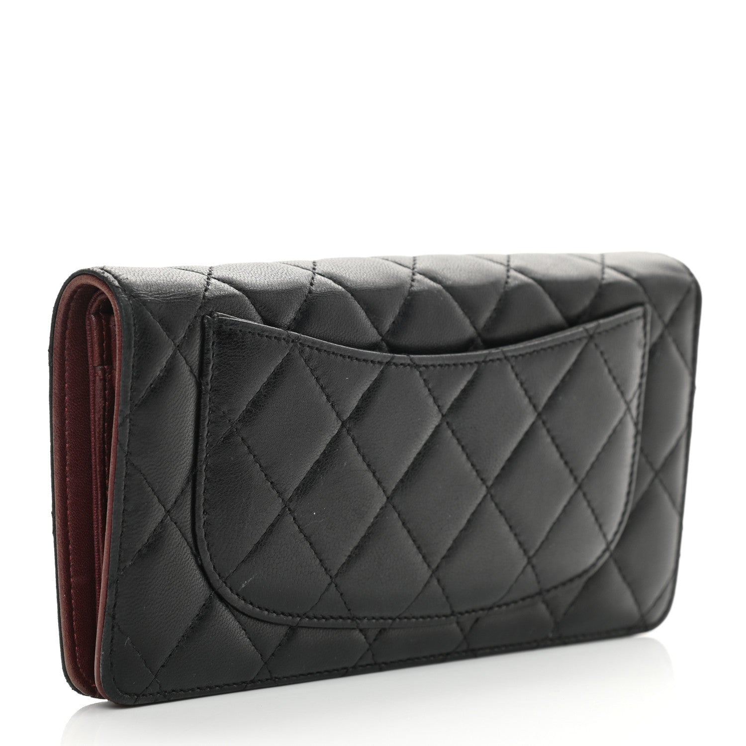 Chanel Lambskin Quilted Yen Wallet Black 3 of 13