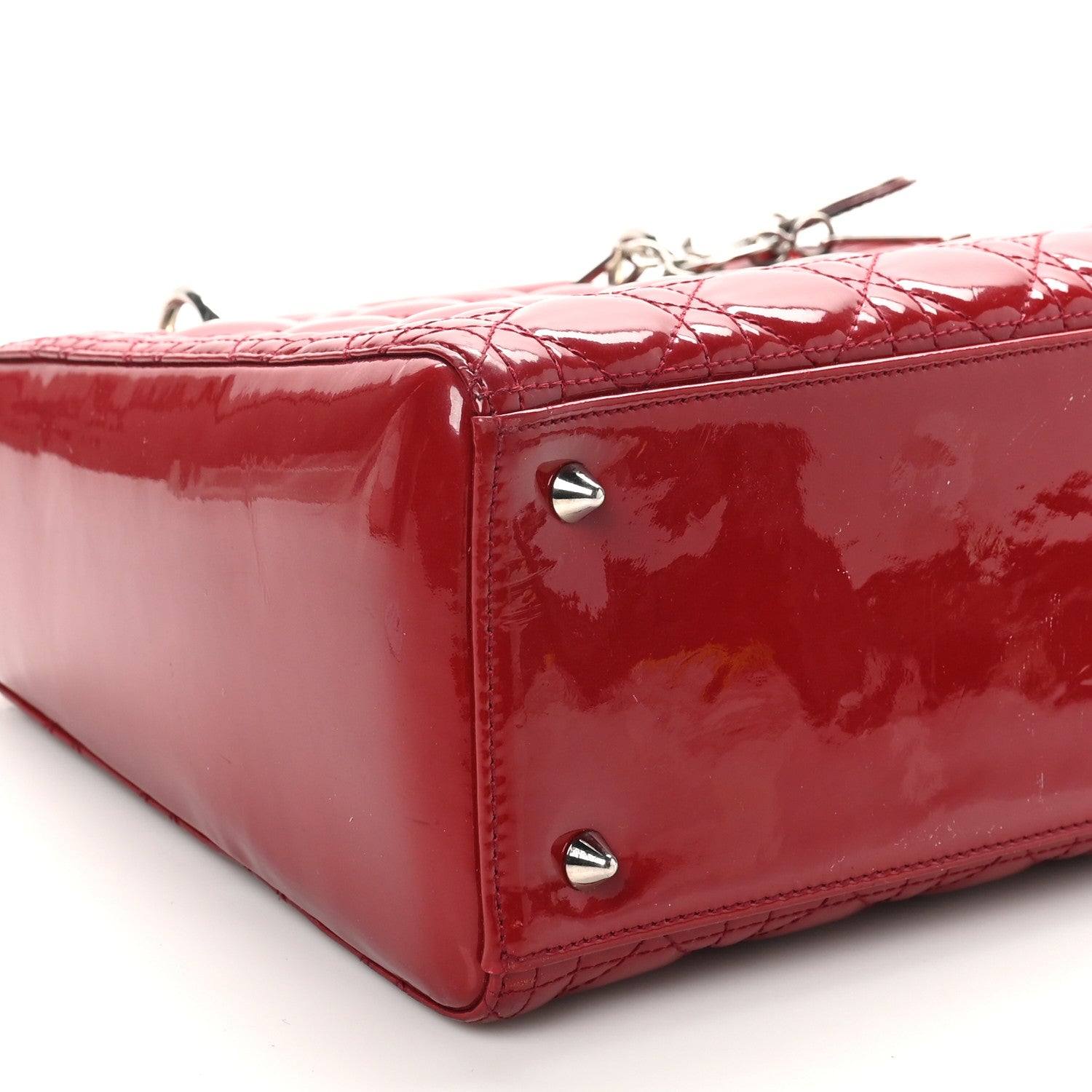 Christian Dior Patent Cannage Medium Lady Dior Red 9 of 11