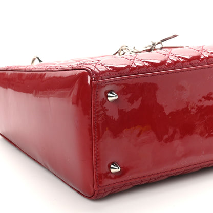 Christian Dior Patent Cannage Medium Lady Dior Red 9 of 11