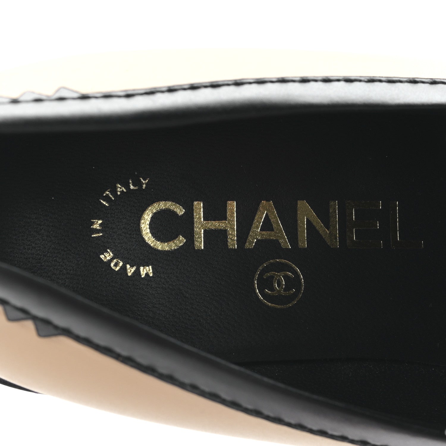 Chanel Calfskin CC Loafers 36.5 Black White Beige 7 of 8