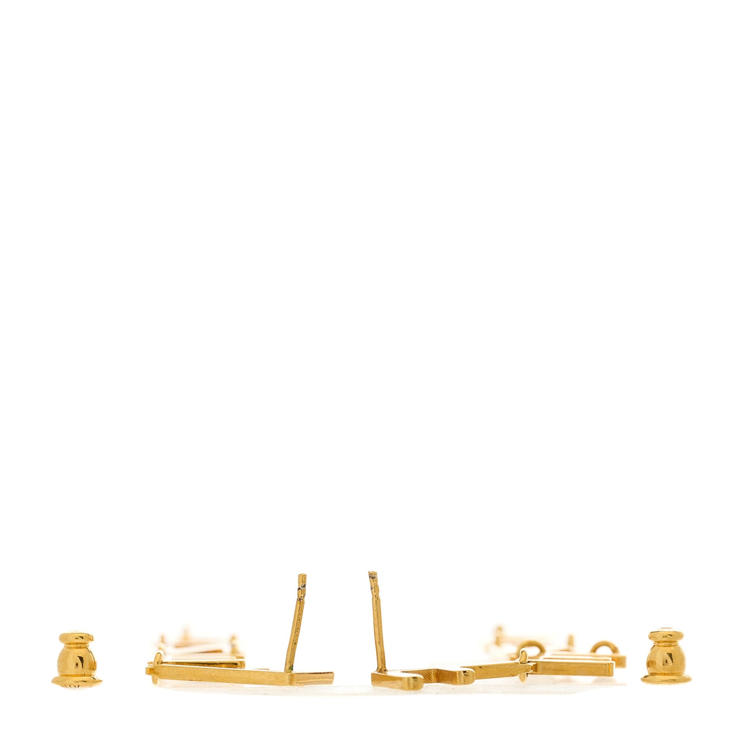 Metal Signature Earrings Gold