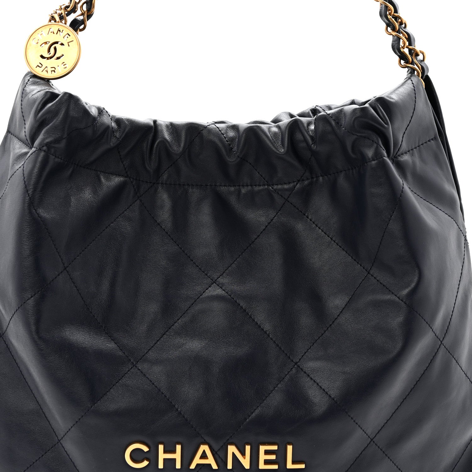 Chanel Shiny Calfskin Quilted Chanel 22 Navy Blue 9 of 11
