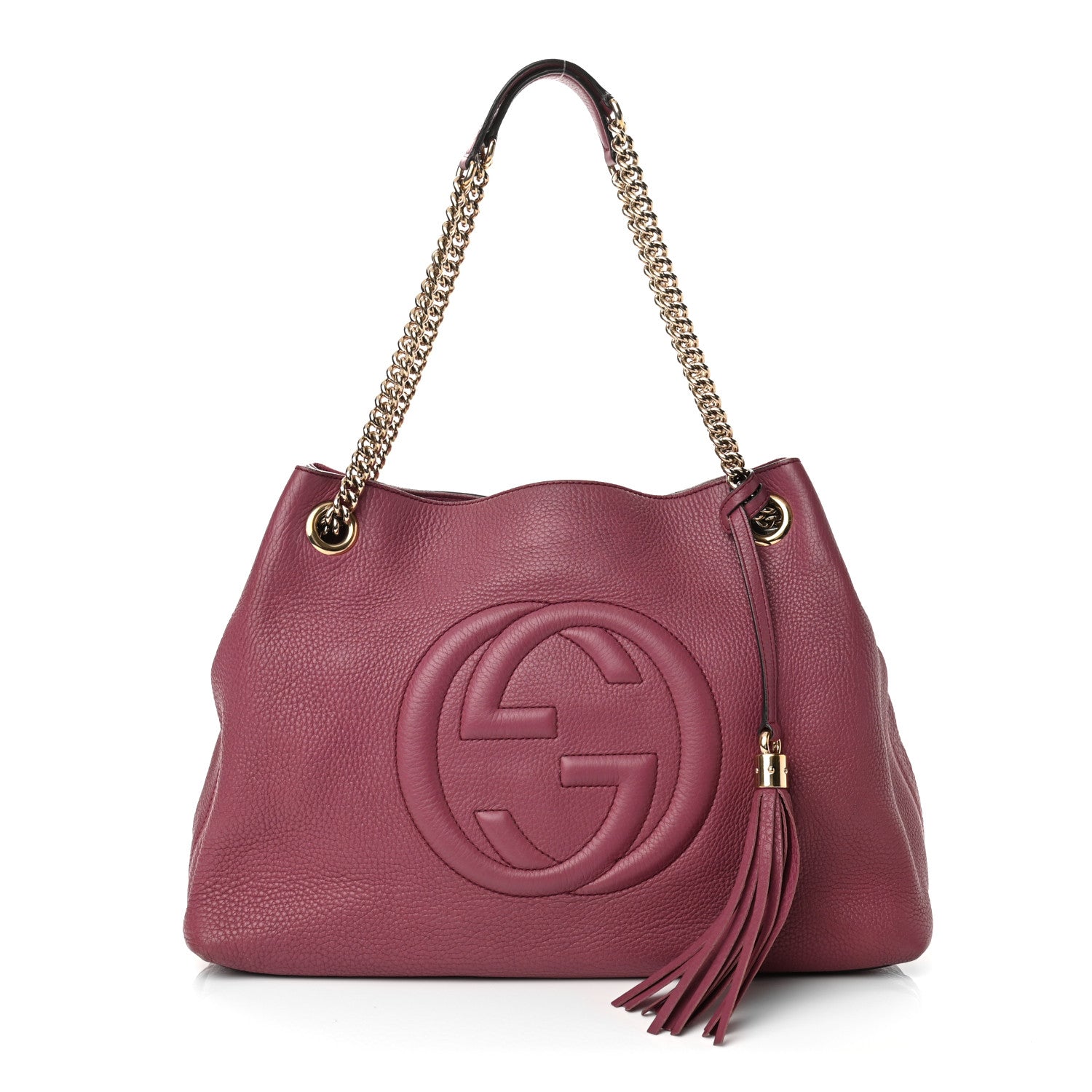 Gucci Pebbled Calfskin Medium Soho Chain Shoulder Bag Peonia Flower 1 of 12