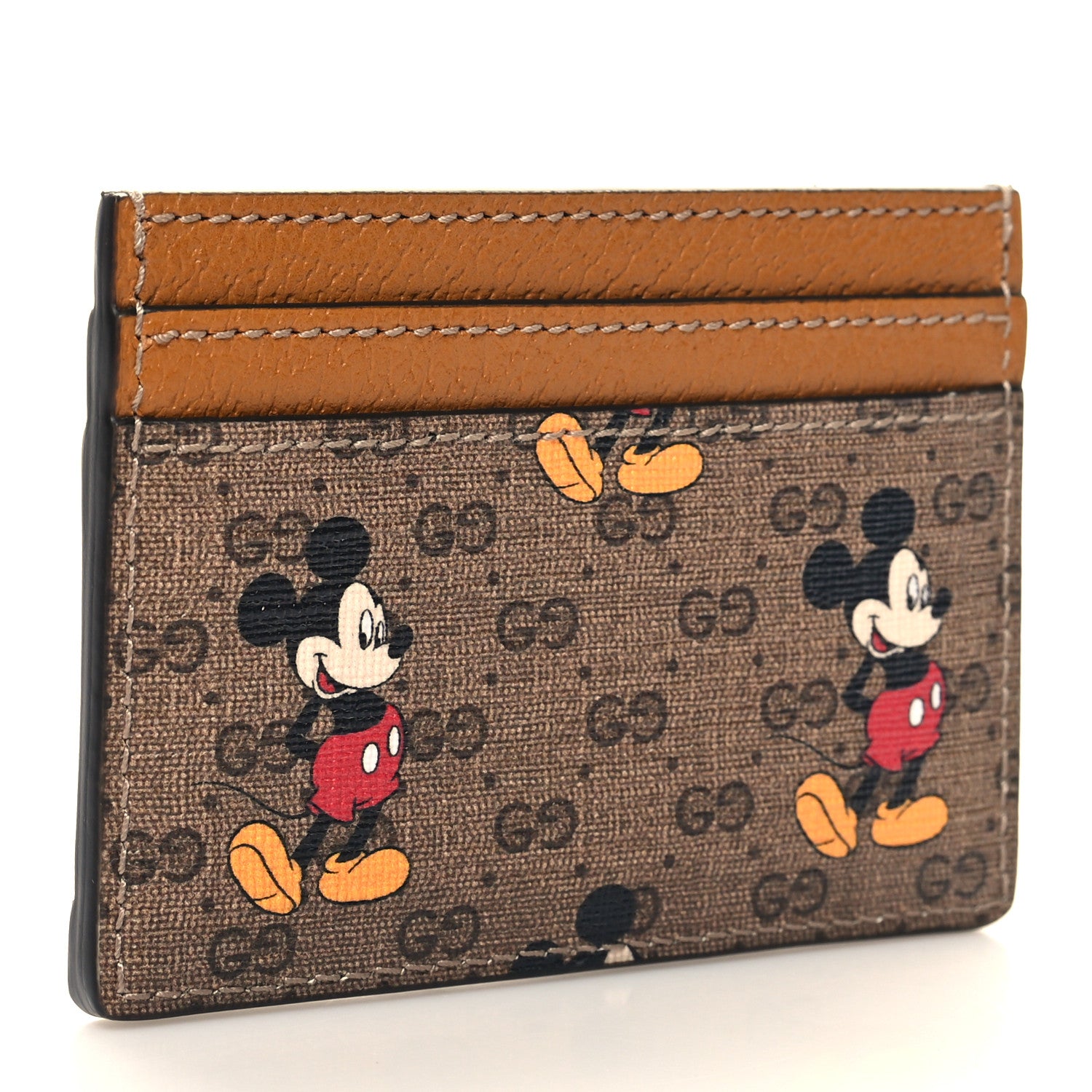 Gucci X DISNEY Mini Vintage GG Supreme Monogram Mickey Mouse Card Holder Beige Vintage Sun Oil 3 of 9