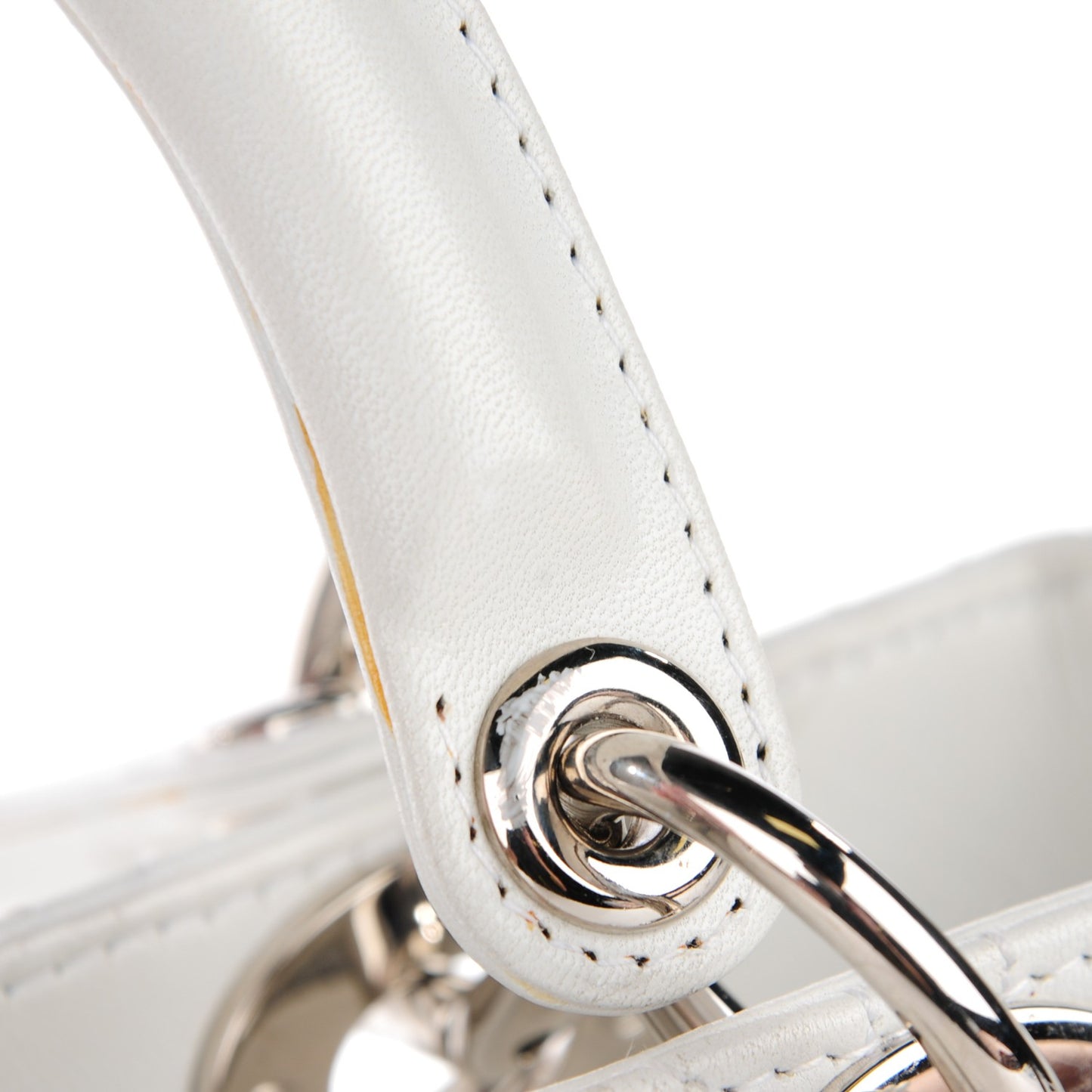 Lambskin Cannage Medium Lady Dior White