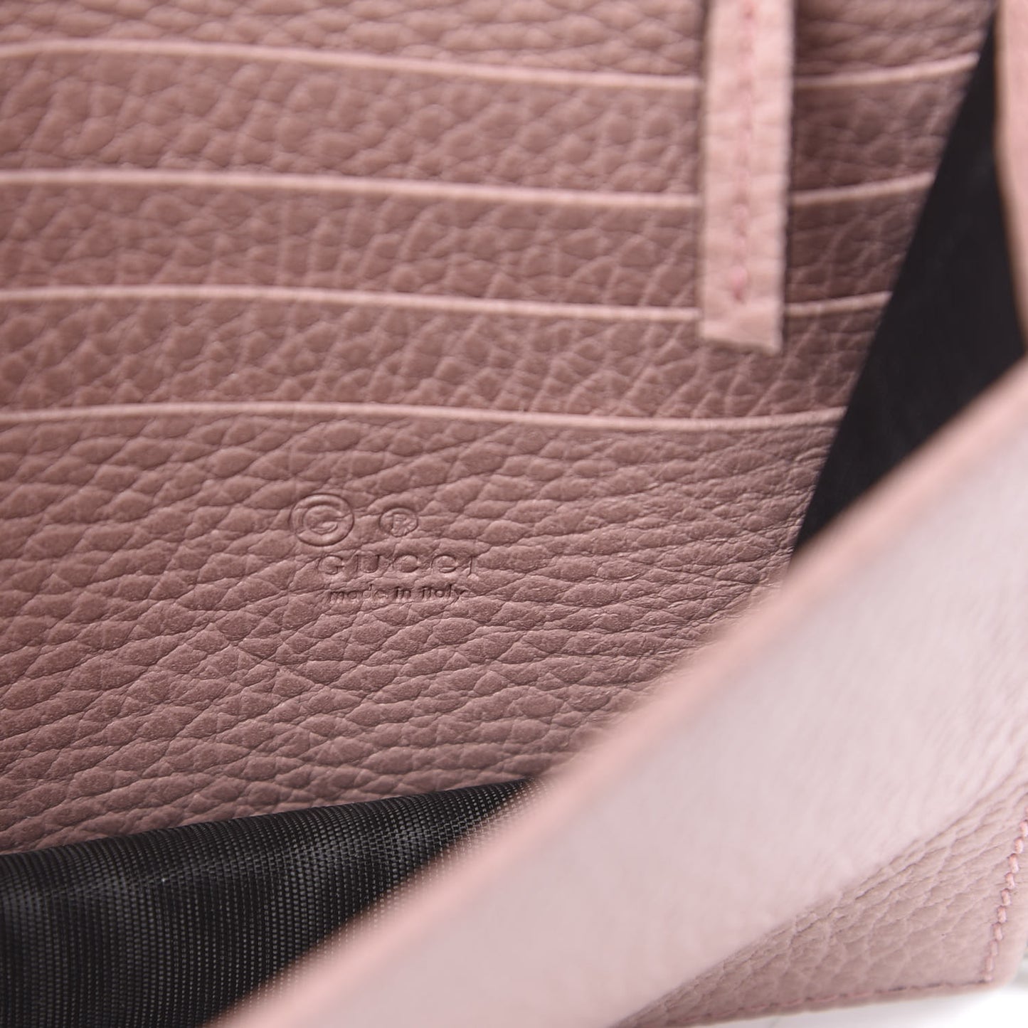 Dollar Calfskin Interlocking G Chain Wallet Soft Pink