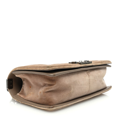 Chanel Velvet Tweed Quilted Medium Boy Flap Beige 4 of 14