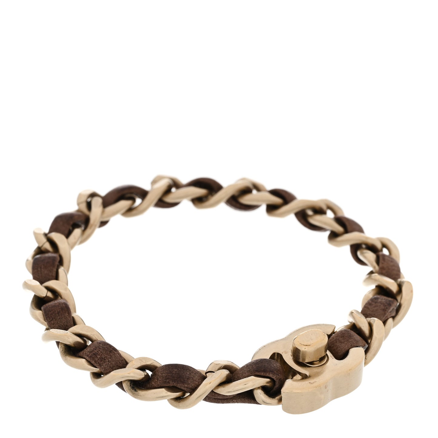 Lambskin CC Turnlock Chain Bracelet M Burgundy