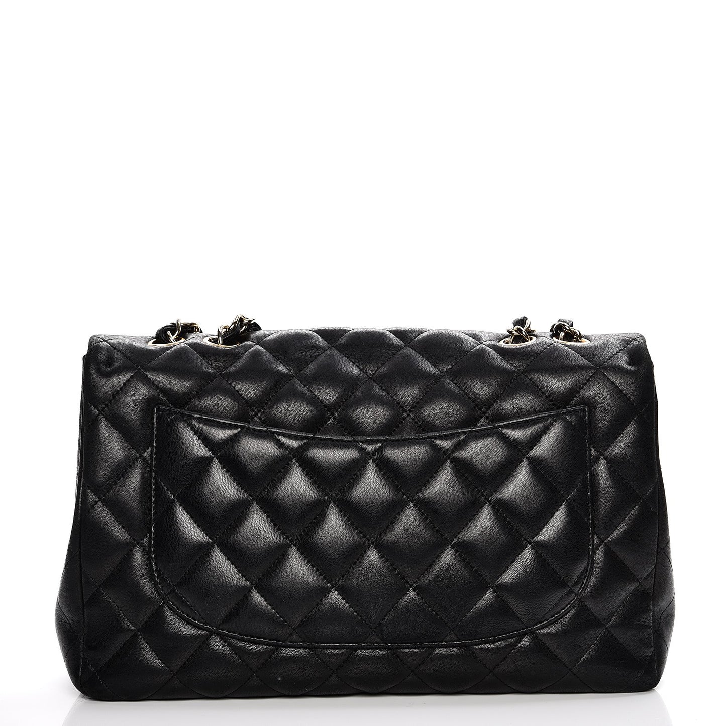 Lambskin Quilted Jumbo Single Flap Black