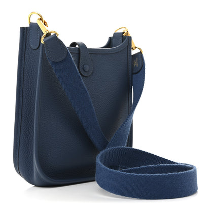 Hermes Taurillon Clemence Evelyne TPM Bleu Agate 3 of 11