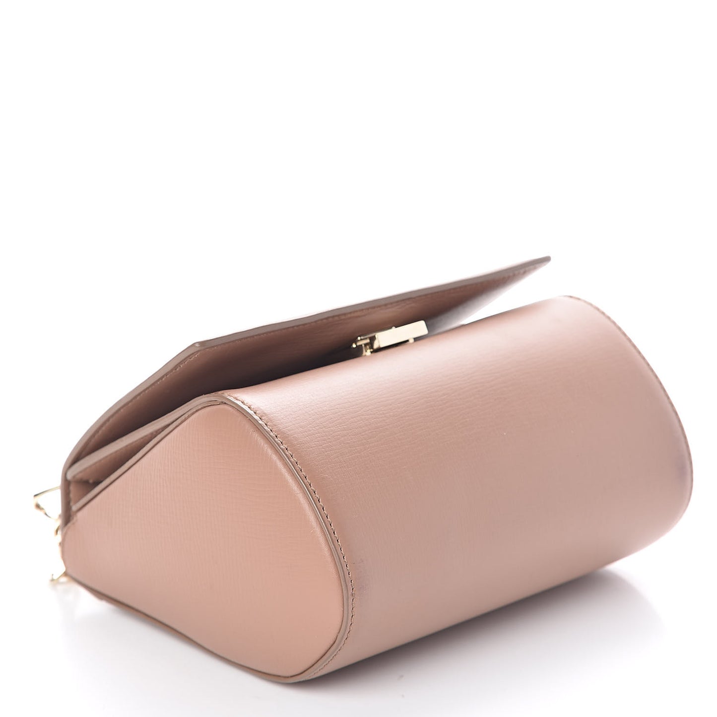 Textured Calfskin Mini Pandora Box Chain Crossbody Bag Old Pink