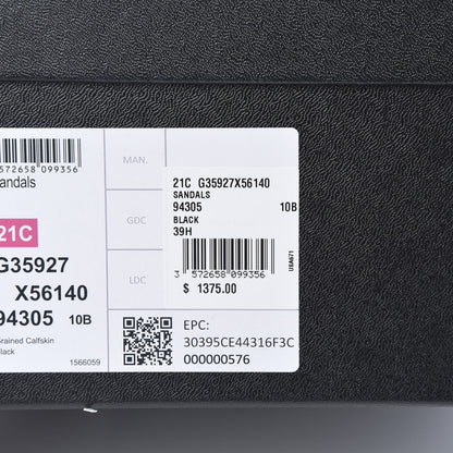 Chanel Grained Calfskin Velcro Dad Sandals 39.5 Black 10 of 10