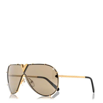 Louis Vuitton Metal LV Drive Sunglasses Z0897W Black Gold 1 of 8