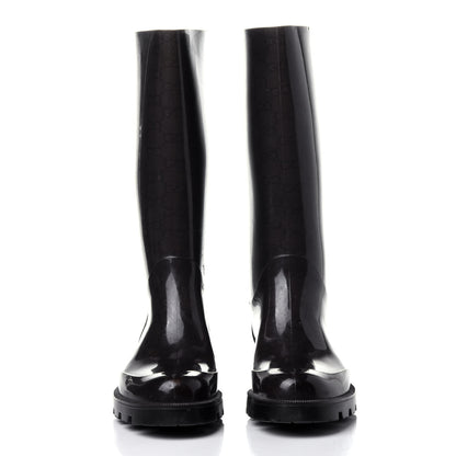 Gucci Rubber Monogram Rain Boots 37 Black 2 of 8