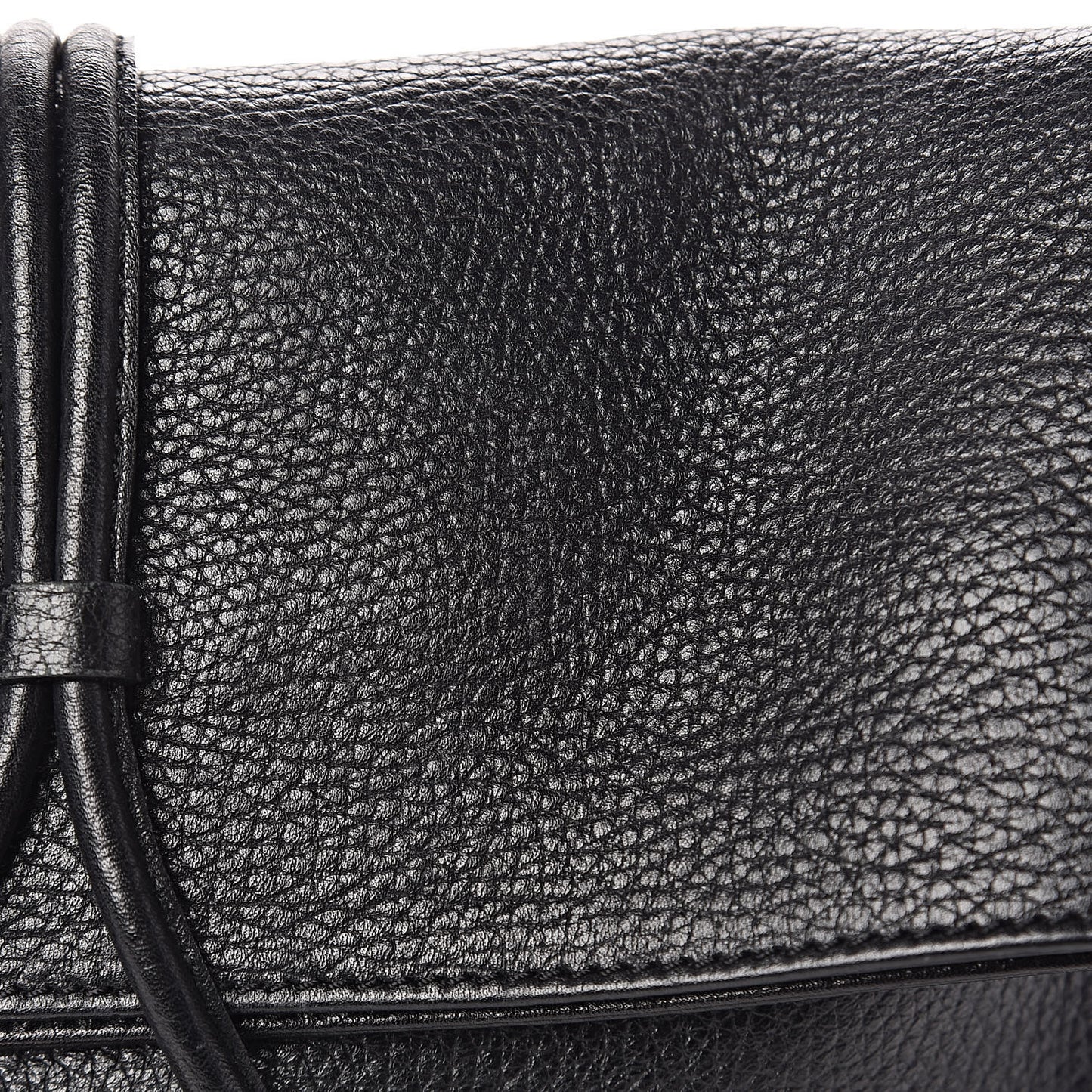 Grainy Calfskin House Check Horn Toggle Shoulder Bag Black