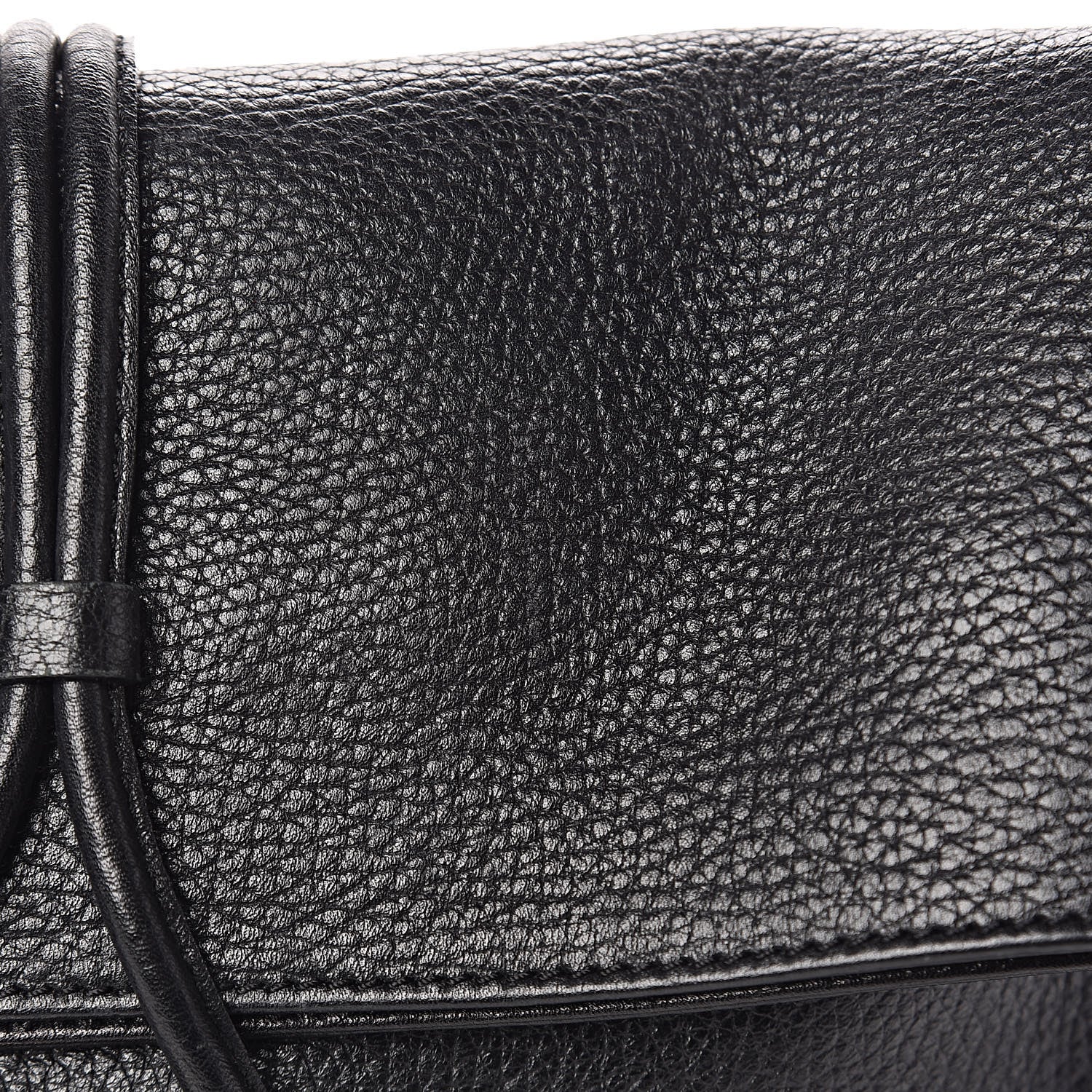 Burberry Grainy Calfskin House Check Horn Toggle Shoulder Bag Black 8 of 12