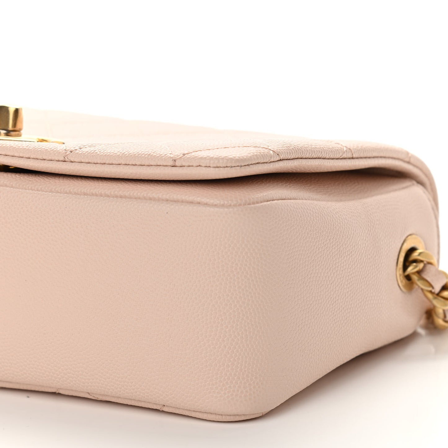 Caviar Quilted Small Fashion Therapy Flap Bag Beige