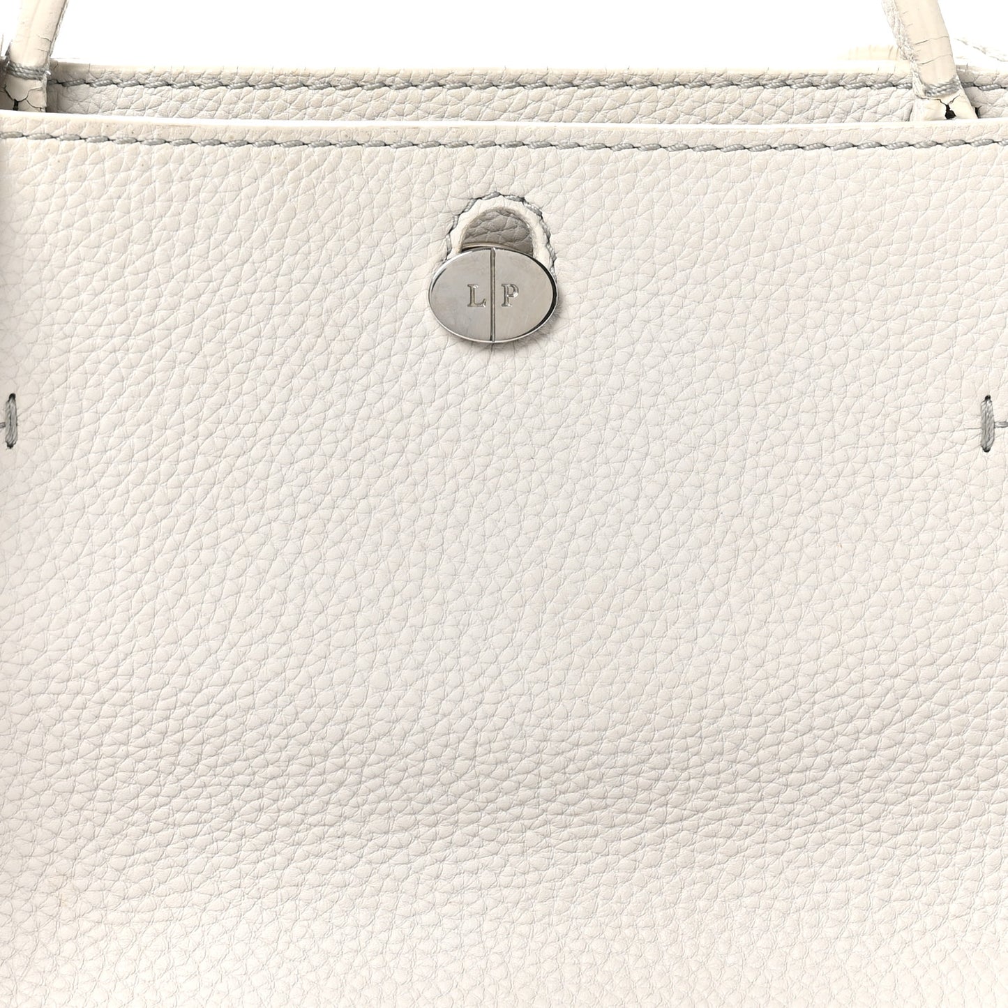 Grained Calfskin Cluisee Petite Odessa Shoulder Bag Grey