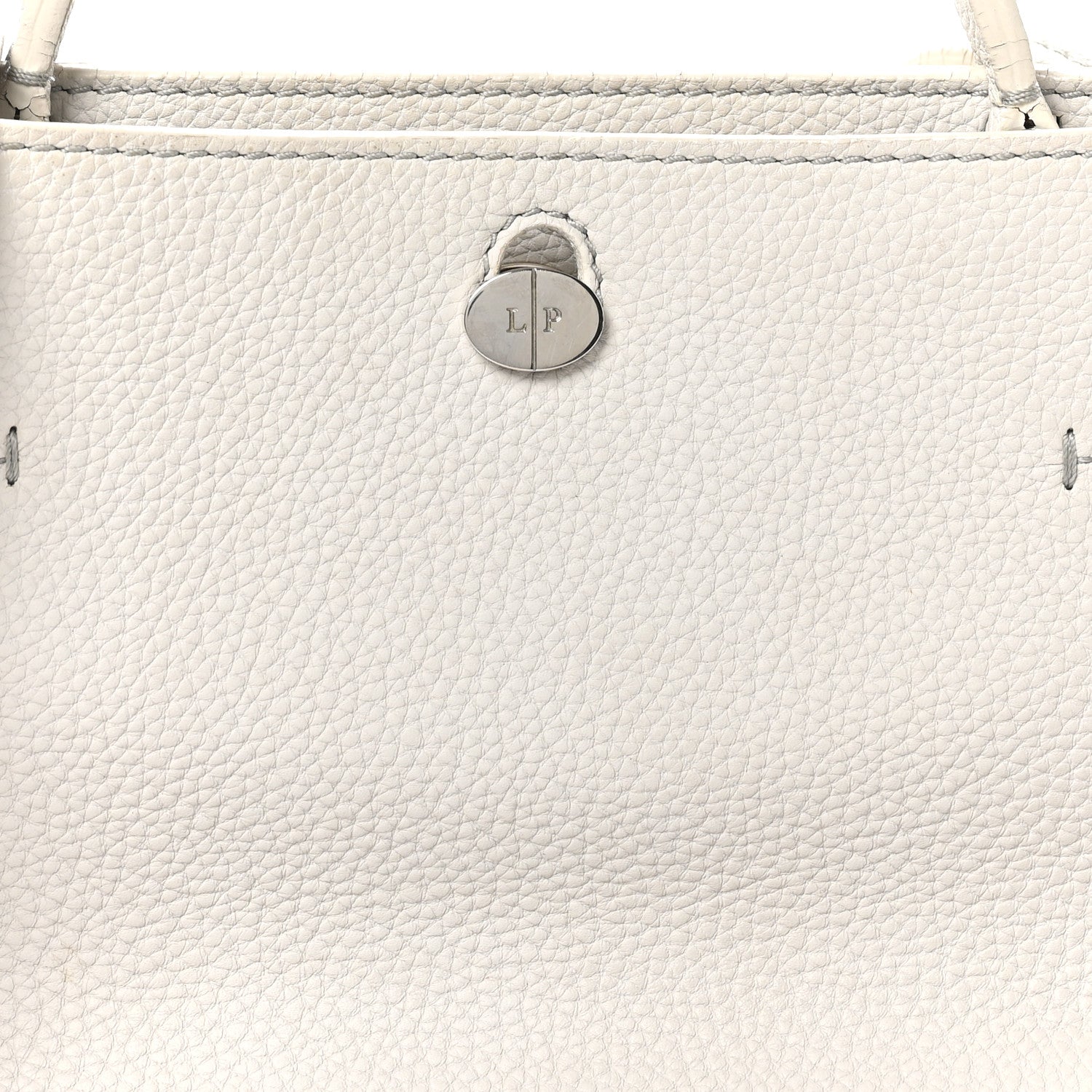 Loro Piana Grained Calfskin Cluisee Petite Odessa Shoulder Bag Grey 7 of 11
