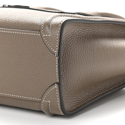 Celine Drummed Calfskin Nano Luggage Souris 11 of 11