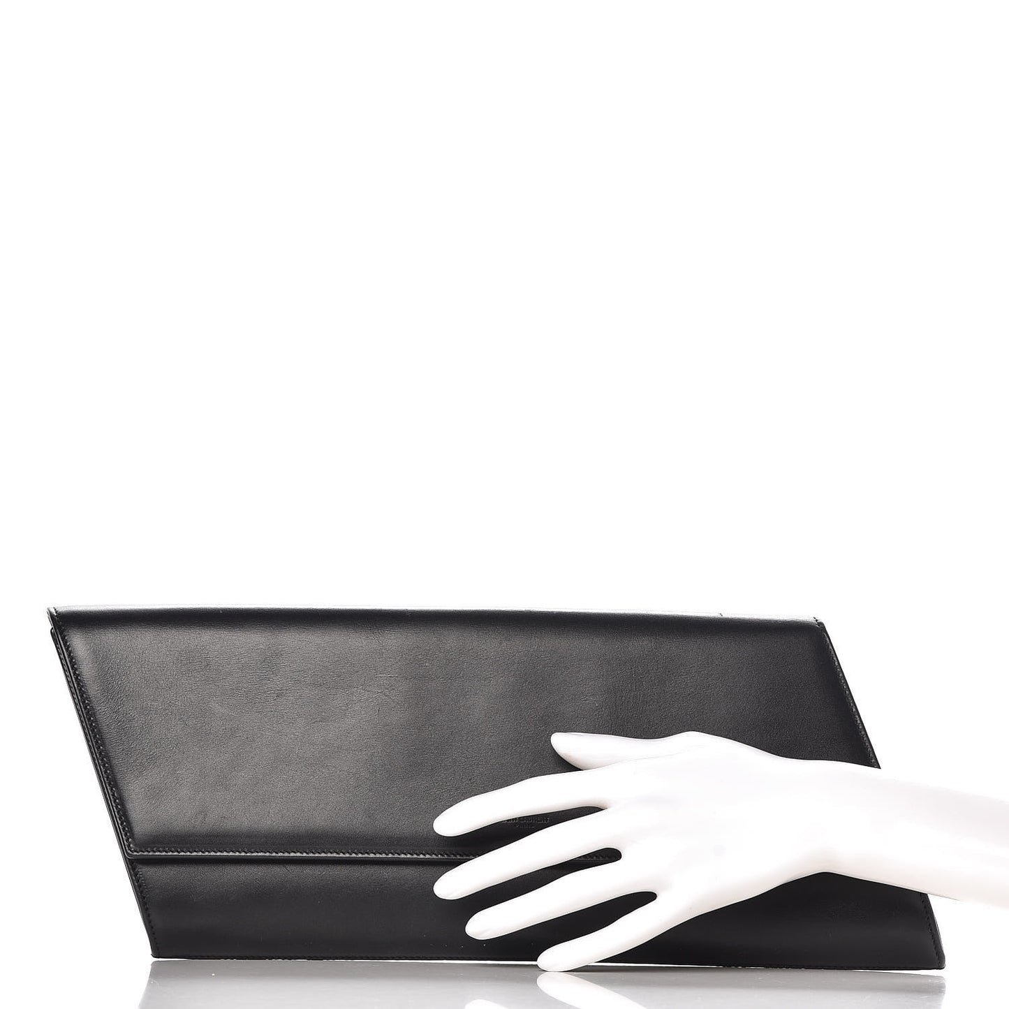 Calfskin Diagonal Clutch Black