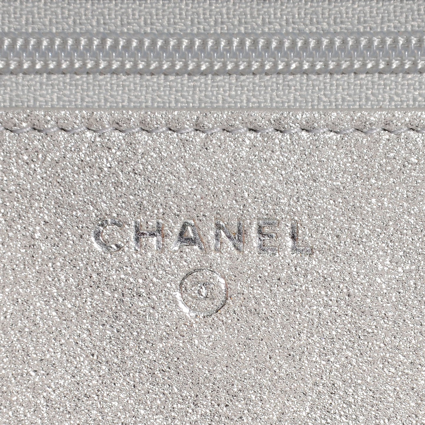 Iridescent Lizard Embossed Wallet on Chain WOC Silver