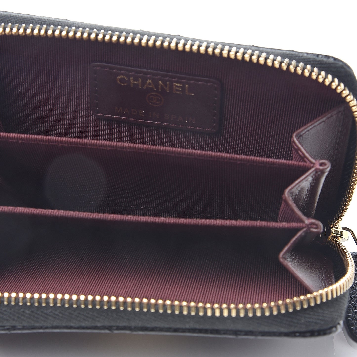 Caviar Quilted Zip Coin Purse Black