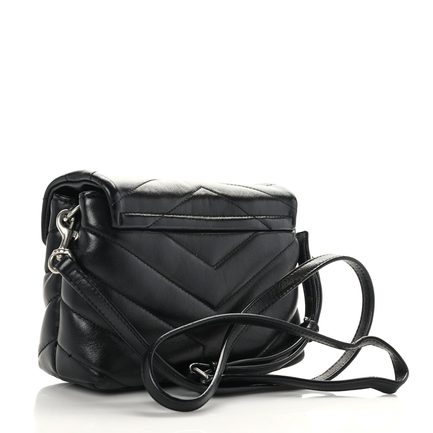 Saint Laurent Calfskin Y Quilted Monogram Toy Loulou Crossbody Bag Black 3 of 10