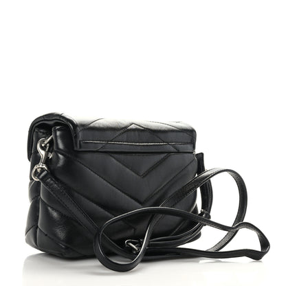 Saint Laurent Calfskin Y Quilted Monogram Toy Loulou Crossbody Bag Black 3 of 10