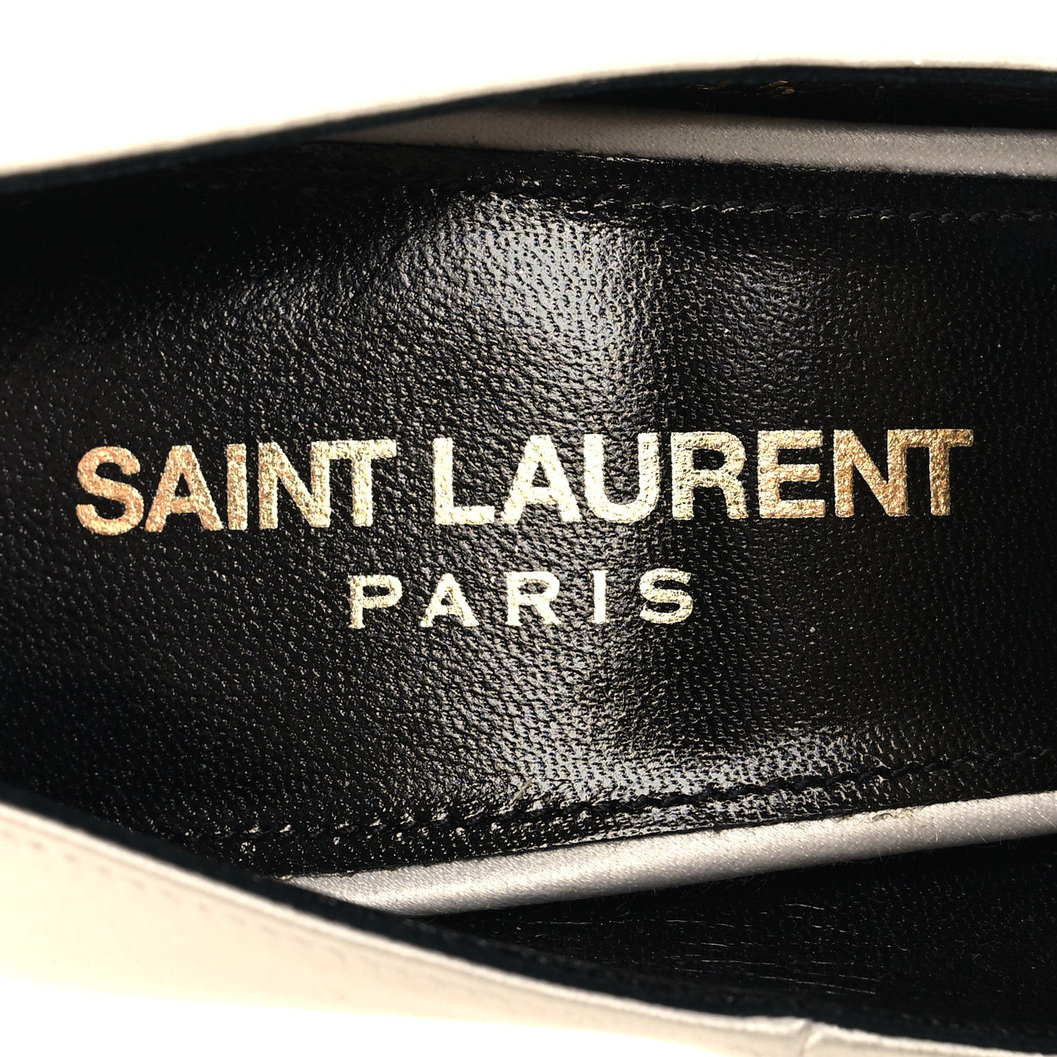 Saint Laurent Satin Crystal Embellished Tower 110 Pump 35.5 White 8 of 9