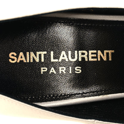 Saint Laurent Satin Crystal Embellished Tower 110 Pump 35.5 White 8 of 9