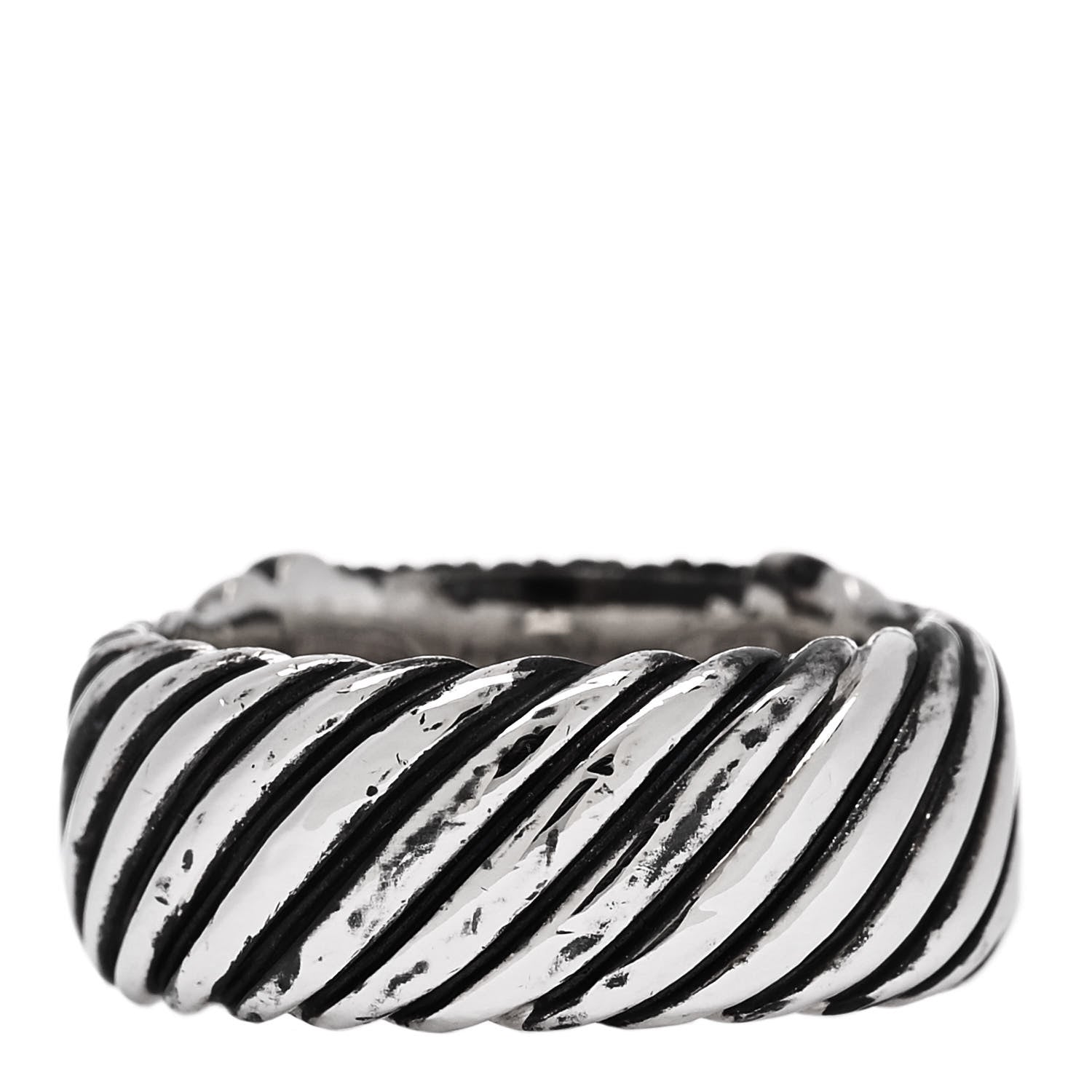 David Yurman Sterling Silver Blue Sapphire 10mm Wide Cable Candy Metro Ring 54 7 3 of 4