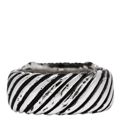 David Yurman Sterling Silver Blue Sapphire 10mm Wide Cable Candy Metro Ring 54 7 3 of 4