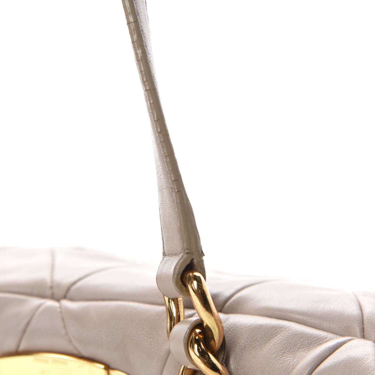 Miu Miu Nappa Quilted Studded Shoulder Bag Calce 11 of 18