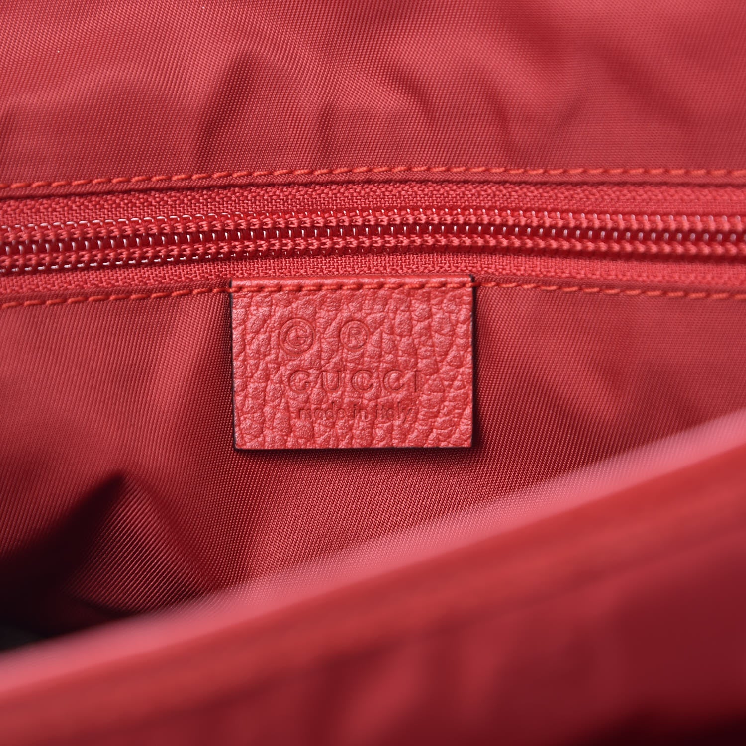 Gucci Nylon Monogram Double Buckle Flap Messenger Bag Vibrant Red 7 of 10