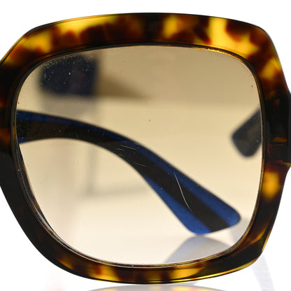 Gucci Acetate Square Frame Web Glitter Sunglasses GG0036S Brown Blue 10 of 11