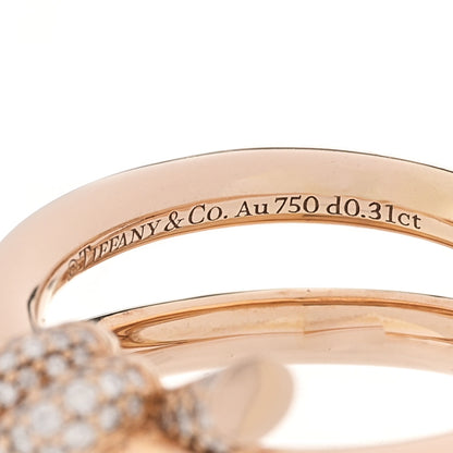 Tiffany 18K Rose Gold Diamond Double Row Knot Ring 50 5.25 4 of 4